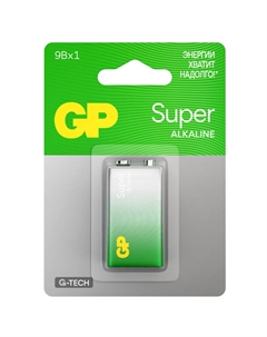 Батарейка Batteries Super G TECH 9В 6LR61/6F22 крона 1шт Gp