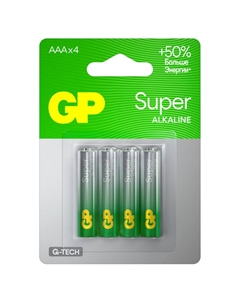 Батарейка Batteries Super G TECH 1,5 В LR03 AAA 4шт Gp