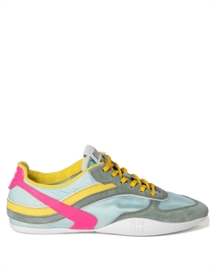 Кеды с нашивкой-логотипом, синий Miu miu