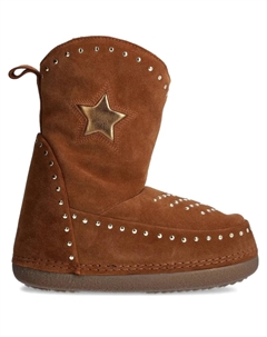 Женские ботинки замшевые с заклепками, коричневый Inuikii