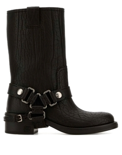 Кожаные ботильоны, черный Miu miu