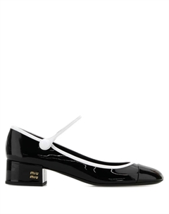 Туфли кожаные 40 мм, черный Miu miu