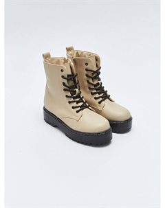 Кожаные женские зимние ботинки на шнуровке Lcw steps