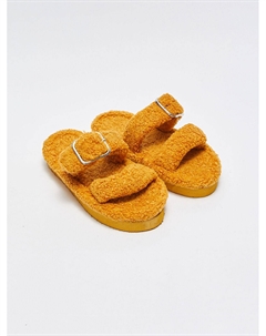 Плюшевые женские домашние тапочки с двойной полосой Lcw steps