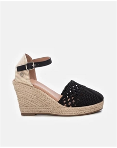 Женские эспадрильи на танкетке с застежкой на пряжке, чёрный Xti
