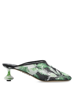 Мюли с цветочным принтом, черный Loewe