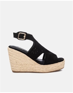 Женские эспадрильи на танкетке с застежкой на пряжке, чёрный Xti