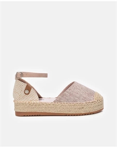 Женские эспадрильи на платформе с застежкой на пряжке, цвет Nude Refresh