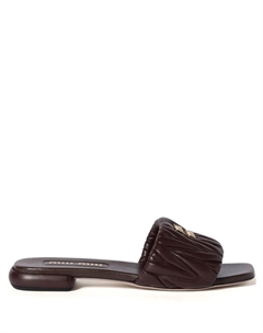 Стеганые шлепанцы, коричневый Miu miu