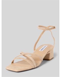 Кожаные босоножки на блочном каблуке, модель 'GLEAMS', песочный Steve madden