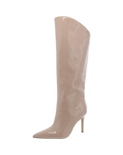 Женские лакированные сапоги Sarina с острым носком до колена, цвет natural patent Steve madden