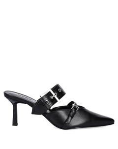 70-миллиметровые кожаные мюли с пряжками, черный Hugo
