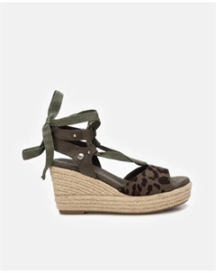 Женские эспадрильи на танкетке с застежкой на ленту, цвет Kaki Refresh