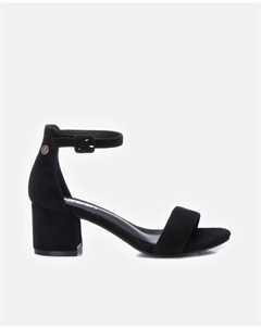 Женские босоножки на каблуке с застежкой на пряжке, чёрный Refresh