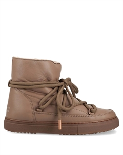 Женские ботинки кожаные на шнуровке, кофейный Inuikii