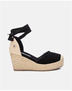 Женские эспадрильи на танкетке с застежкой на ленту, чёрный Refresh