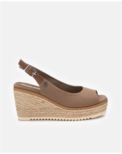 Женские эспадрильи на танкетке с застежкой-пряжкой, коричневый Refresh