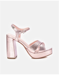 Женские босоножки на каблуке с застежкой на пряжке, цвет Nude Refresh