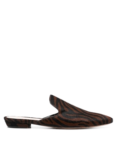 Слиперы с зебровым принтом, коричневый Gianvito rossi