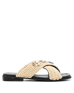 Шлепанцы с перекрестными ремешками, нейтральный Inuikii