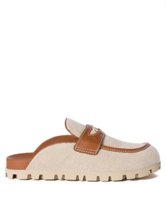 Мюли из парусины, нейтральный Miu miu