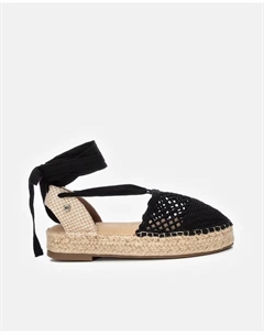 Женские эспадрильи на плоской подошве с застежкой на ленту, чёрный Xti