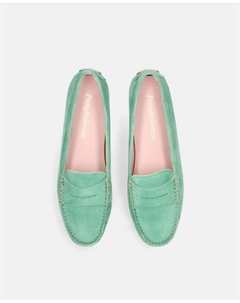 Жозефина женские замшевые мокасины, цвет Verde Agua Pretty ballerinas