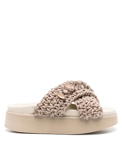 Шлепанцы Woven Stones 40 на платформе, нейтральный Inuikii