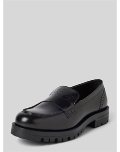 Кожаные мокасины с перфорированным узором, модель «Хелен», черный Boss