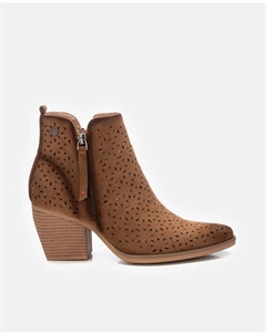 Женские ботильоны на каблуке и застежке-молнии, коричневый Refresh