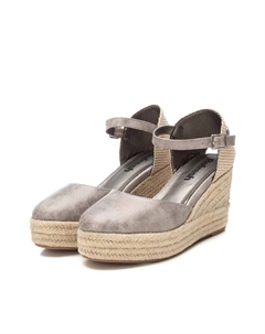 Женские эспадрильи на танкетке с застежкой на пряжке, серый Refresh