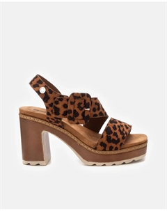 Женские босоножки на каблуке с застежкой на пряжке, коричневый Refresh