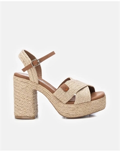 Женские босоножки на каблуке с застежкой на пряжке, бежевый Refresh