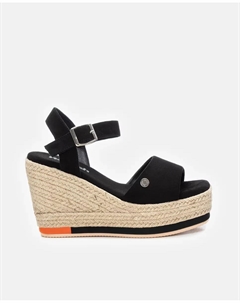 Женские эспадрильи на танкетке с застежкой на пряжке, чёрный Refresh