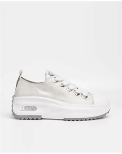 Женские парусиновые кроссовки на платформе и кружевной застежке, серебряный Replay