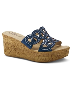 Mssteamy сандалии на платформе и танкетке, синий Spring step