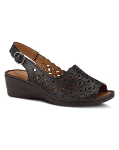 Босоножки Belizana с открытым носком на танкетке, черный Spring step