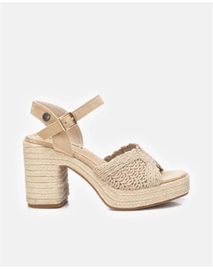 Женские босоножки на каблуке с застежкой на пряжке, бежевый Refresh