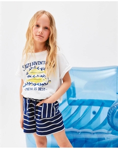 Футболка для девочки без рукавов с резинкой внизу Kids, белый El corte inglés