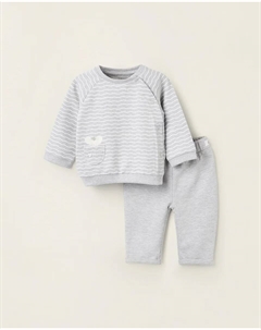 Серый спортивный костюм для мальчика с принтом, светло-серый Zippy