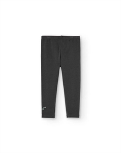 Леггинсы для девочки из хлопка, однотонные, темно-серый Boboli