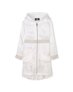 Пальто для девочки белого цвета с длинными рукавами Kids, белый Karl lagerfeld