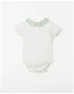 Боди с вырезом Vichy, белый Сфера