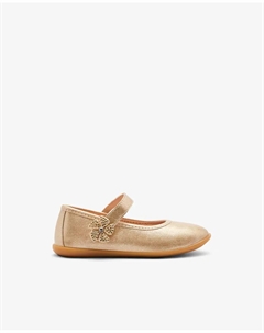 Балетки для девочек с пряжкой и цветочной деталью, золотой Conguitos