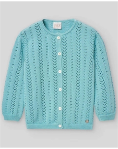 Кофта для девочки с ажуром Ферма PAZ Rodríguez, бирюзовый Paz rodriguez
