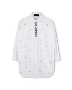 Платье для девочки из белого хлопка Kids, белый Karl lagerfeld