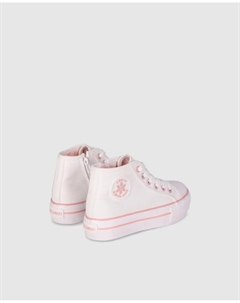 Девичьи парусиновые кроссовки с застежкой-молнией и круглым носком, белый Chika10