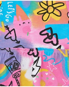 Платье для девочки с короткими рукавами и принтом, многоцветный Tuc tuc