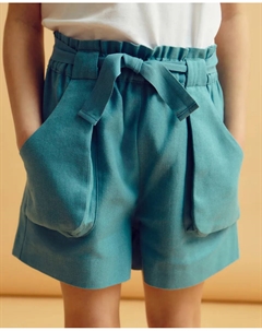 Льняные шорты для девочек, зеленый Coconut el corte inglés