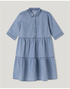 Джинсовое платье для девочек стандартного кроя с короткими рукавами, синий Pepe jeans